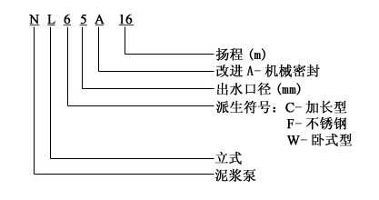 NL系列污水泥漿泵型號(hào)意義